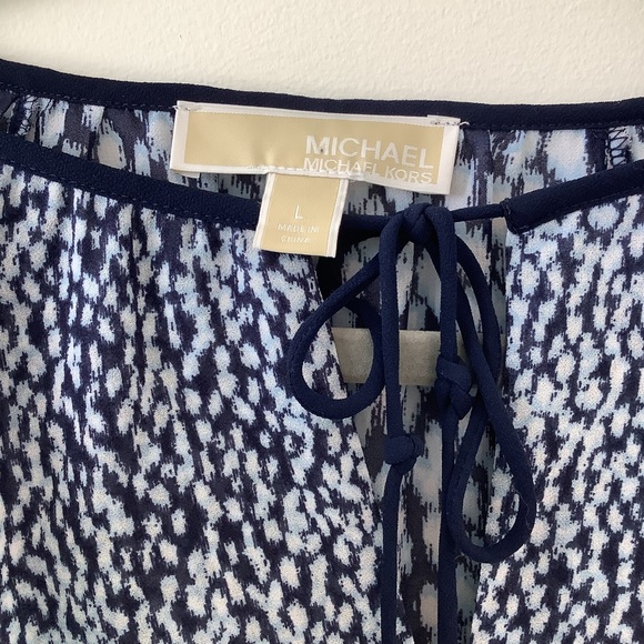 Michael Kors women’s top long sleeve blue blouse size large - Picture 2 of 10